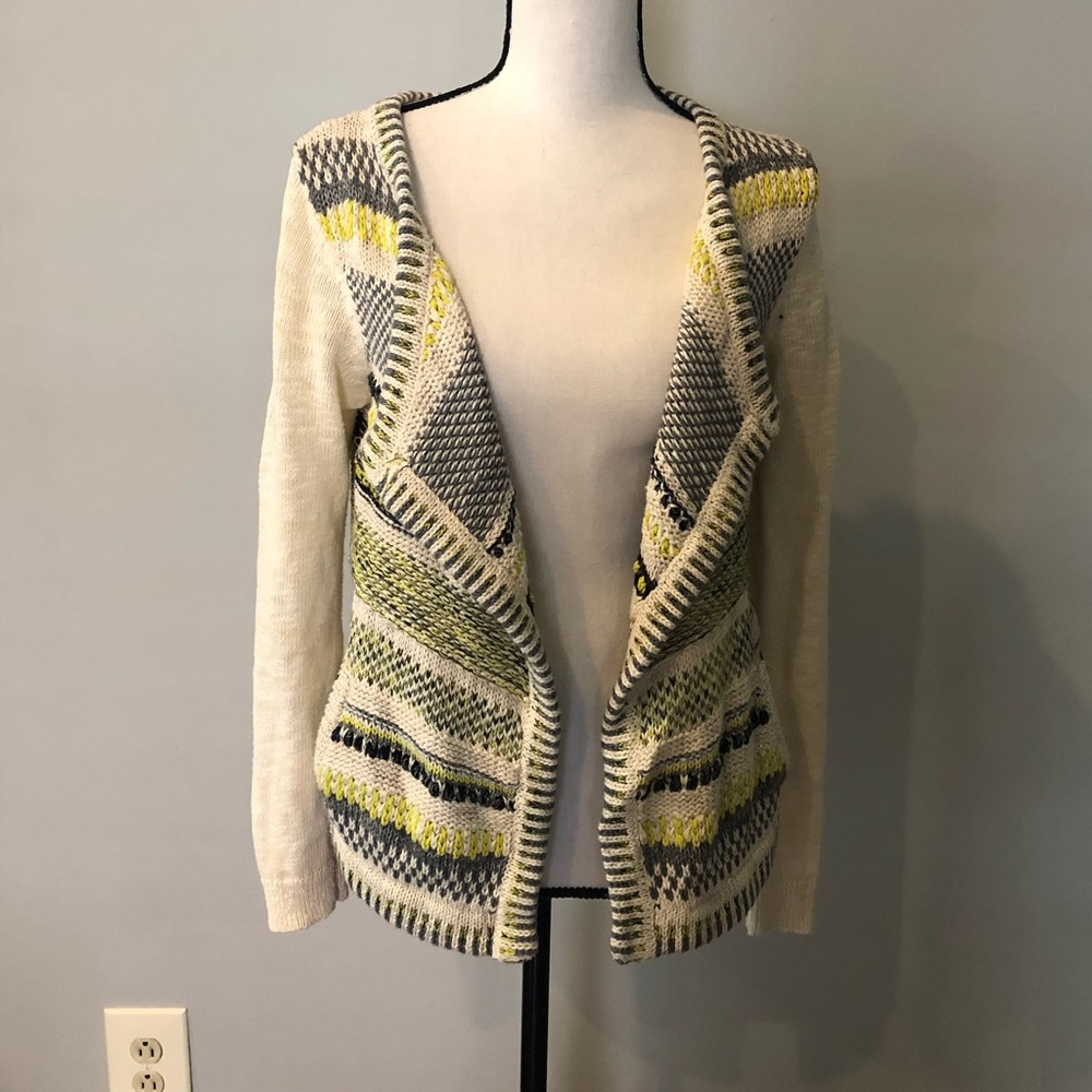 Moth Anthropologie Open Front Striped Cardigan